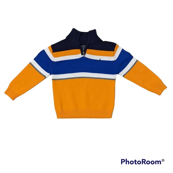 Nautica Boy's Sweater Yellow and Blue Toddler Size 4T - Picture 1 of 2